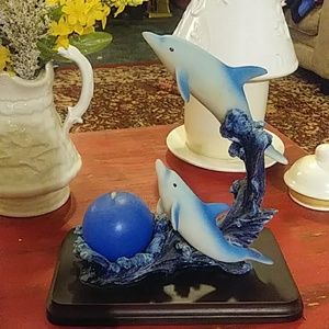 Dolphin candle holder